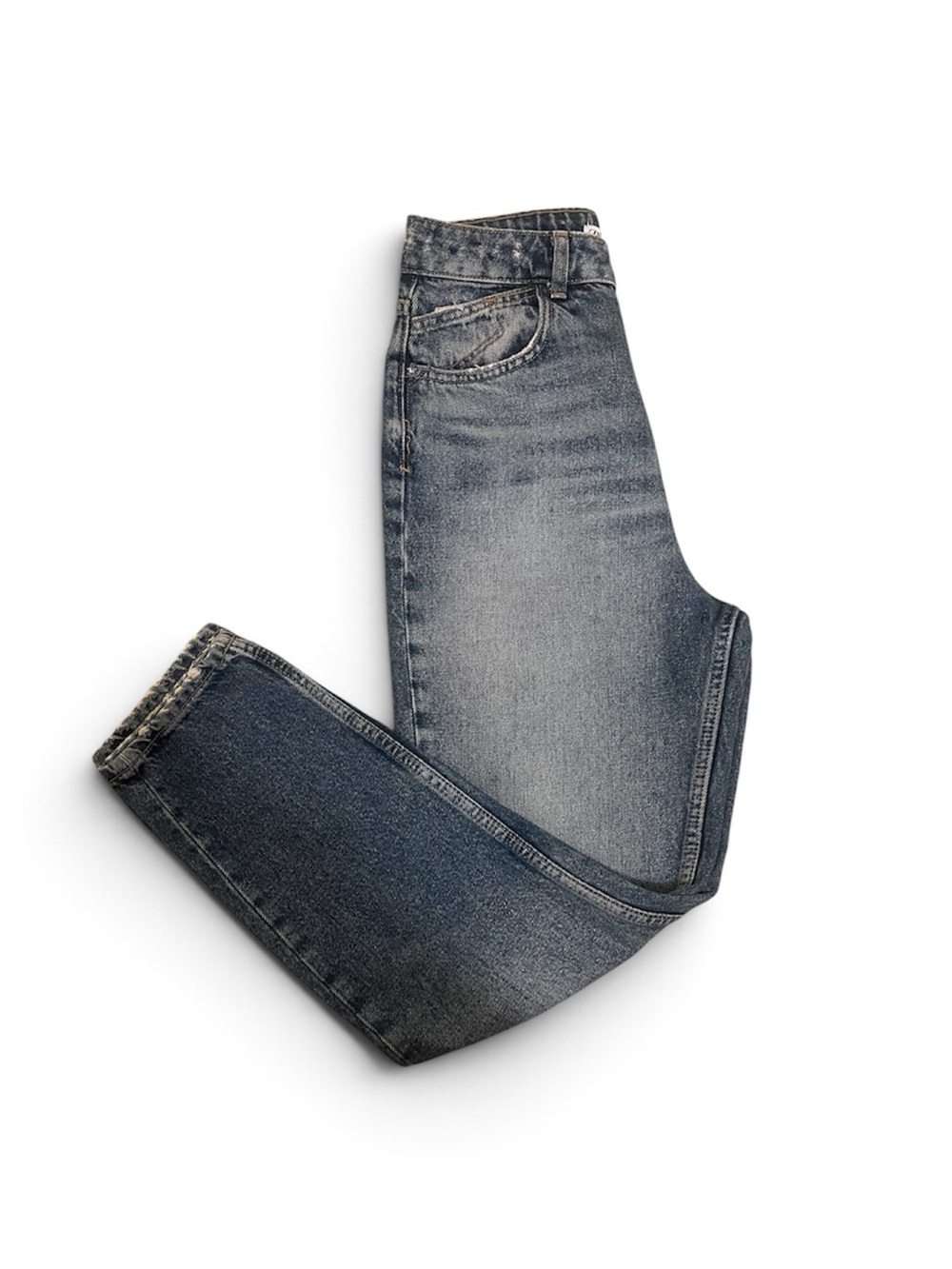Zara High-rise Classic Washed Blue Jeans
